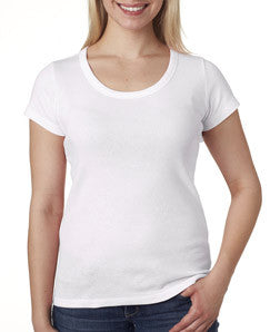 1003 Bella+Canvas Ladies' Baby Rib Short-Sleeve Scoop-Neck Tee White