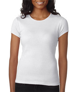 1001 Bella+Canvas Ladies' Baby Rib Short-Sleeve Crew Neck Tee White