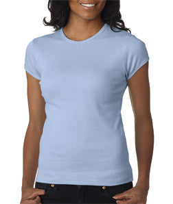 1001 Bella+Canvas Ladies' Baby Rib Short-Sleeve Crew Neck Tee Baby Blue