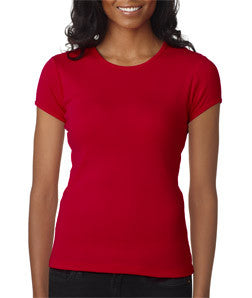 1001 Bella+Canvas Ladies' Baby Rib Short-Sleeve Crew Neck Tee Red