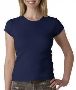 1001 Bella+Canvas Ladies' Baby Rib Short-Sleeve Crew Neck Tee Navy