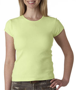 1001 Bella+Canvas Ladies' Baby Rib Short-Sleeve Crew Neck Tee Lime Wedge