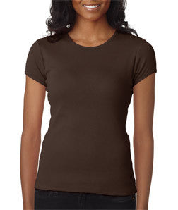 1001 Bella+Canvas Ladies' Baby Rib Short-Sleeve Crew Neck Tee Chocolate
