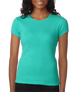 1001 Bella+Canvas Ladies' Baby Rib Short-Sleeve Crew Neck Tee Teal