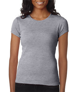 1001 Bella+Canvas Ladies' Baby Rib Short-Sleeve Crew Neck Tee Athletic Heather (90/10)
