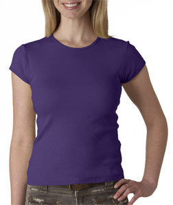 1001 Bella+Canvas Ladies' Baby Rib Short-Sleeve Crew Neck Tee Purple