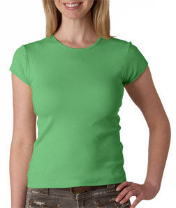 1001 Bella+Canvas Ladies' Baby Rib Short-Sleeve Crew Neck Tee Leaf