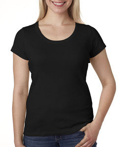 1003 Bella+Canvas Ladies' Baby Rib Short-Sleeve Scoop-Neck Tee Black
