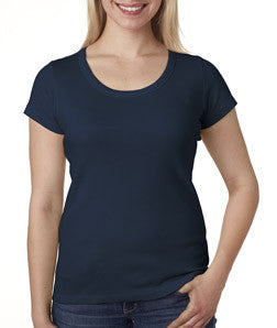 1003 Bella+Canvas Ladies' Baby Rib Short-Sleeve Scoop-Neck Tee Navy