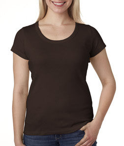 1003 Bella+Canvas Ladies' Baby Rib Short-Sleeve Scoop-Neck Tee Chocolate