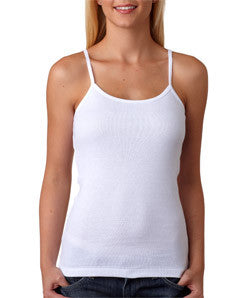 1011 Bella+Canvas Ladies' Baby Rib Spaghetti Strap Tank Top White