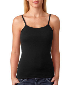 1011 Bella+Canvas Ladies' Baby Rib Spaghetti Strap Tank Top Black