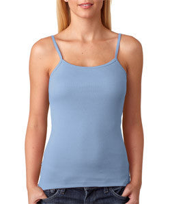 1011 Bella+Canvas Ladies' Baby Rib Spaghetti Strap Tank Top Baby Blue