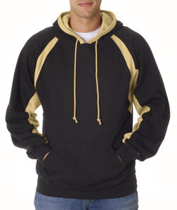 1262 Badger Adult Hook Hooded Blended Fleece Black/ Vegas Gold