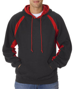 1262 Badger Adult Hook Hooded Blended Fleece Black/ Red