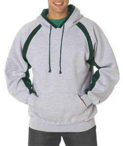 1262 Badger Adult Hook Hooded Blended Fleece Oxford/ Forest (60/40)