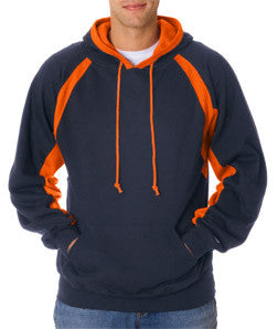 1262 Badger Adult Hook Hooded Blended Fleece Navy/ Burnt Orange