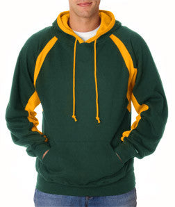1262 Badger Adult Hook Hooded Blended Fleece Forest/ Gold