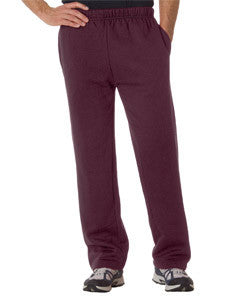 1277 Badger Adult Blended Open-Bottom Fleece Pants Maroon