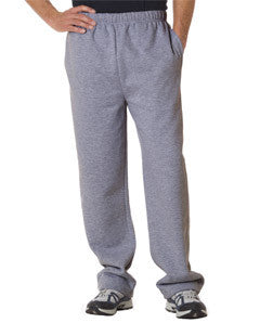 1277 Badger Adult Blended Open-Bottom Fleece Pants Oxford (60/40)