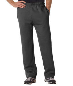 1277 Badger Adult Blended Open-Bottom Fleece Pants Charcoal (60/40)