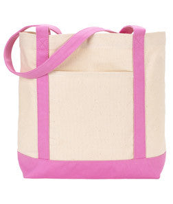 127 Gemline Ensign's Boat Tote Natural/ Pink