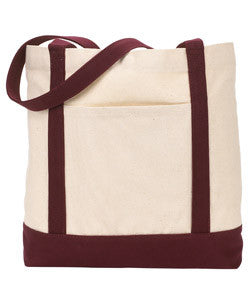 127 Gemline Ensign's Boat Tote Natural/ Burgundy