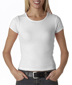 1441 Anvil Ladies' 1X1 Rib Scoop-Neck Tee White