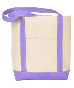144 Gemline Captain's Boat Bag Natural/ Lavender