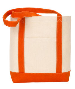 144 Gemline Captain's Boat Bag Natural/ Orange