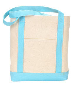 144 Gemline Captain's Boat Bag Natural/ Tile Blue