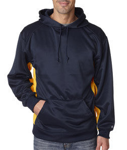 1454 Badger Adult BT5 Performance Fleece Poly Hoodie Navy/ Gold