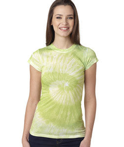 1455 tie dye Juniors' Sublimation-Dyed Poly Tee Lime