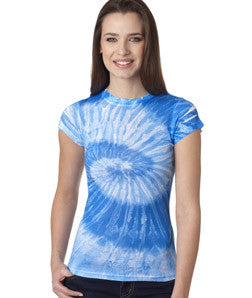 1455 tie dye Juniors' Sublimation-Dyed Poly Tee Royal