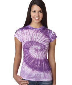 1455 tie dye Juniors' Sublimation-Dyed Poly Tee Purple