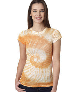 1455 tie dye Juniors' Sublimation-Dyed Poly Tee Orange