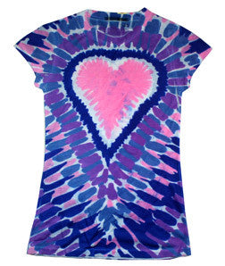 1455 tie dye Juniors' Sublimation-Dyed Poly Tee Purple Heart 648