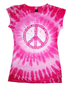 1455 tie dye Juniors' Sublimation-Dyed Poly Tee Peace Pink