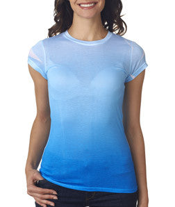 1455 tie dye Juniors' Sublimation-Dyed Poly Tee Blue Fade 626
