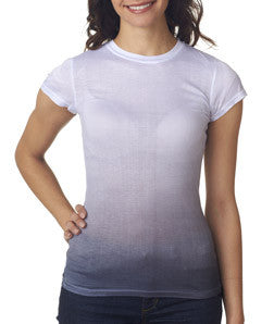 1455 tie dye Juniors' Sublimation-Dyed Poly Tee Black Fade 623