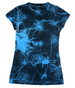 1455 tie dye Juniors' Sublimation-Dyed Poly Tee Static Blue 680