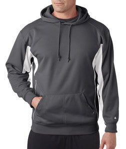 1465 Badger Drive Poly Performance Fleece Hood Graphite/ White