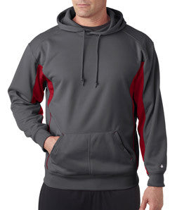 1465 Badger Drive Poly Performance Fleece Hood Graphite/ Red