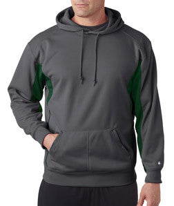 1465 Badger Drive Poly Performance Fleece Hood Graphite/ Kelly Green