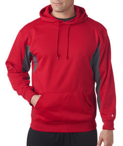 1465 Badger Drive Poly Performance Fleece Hood Red/ Graphite