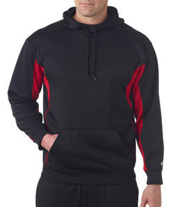 1465 Badger Drive Poly Performance Fleece Hood Black/ Red
