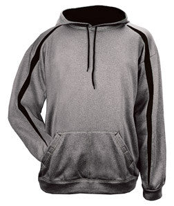 1467 Badger Adult 100% Polyester Performance Fusion Hooded Sweatshirt Steel/ Black