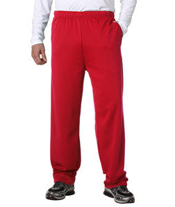 1478 Badger Adult Performance Open-Bottom Poly Fleece Pants Red