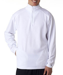 1480 Badger 1/4 Zip Poly Fleece Pullover White