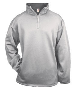 1480 Badger 1/4 Zip Poly Fleece Pullover Silver